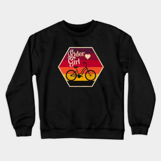 Bike Rider Girl Crewneck Sweatshirt by CTShirts